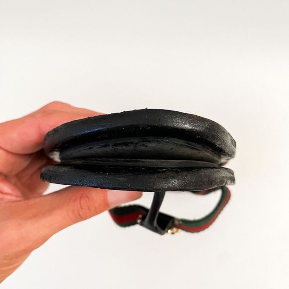 Gucci GG Web Stripe Flip Flop Sandal Black EU 39 US Women's 9 Flat Logo - Picture 8 of 13